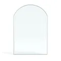 Feuercampus Funkenschutzplatte Glas Rundbogen 130×120×0,6 cm ESG Kamin Bodenplatte hitzebeständig Schutz für Kaminofen Feuerstelle Ofenunterlage