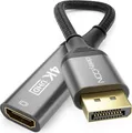 deleyCON 4K DisplayPort auf HDMI Adapter 4K@60Hz (Für HDMI Monitor/TV/Beamer) Kabel 1080P WQHD @165Hz 144Hz 120Hz 60Hz - DisplayPort Stecker zu HDMI Buchse für Computer Grafikkarte Gaming PC