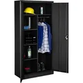 tectake Spind, Schwarz, Metall, 40x180x80 cm, Garderobe, Garderobenschränke, Garderobenschränke