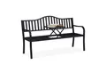 relaxdays Gartenbank mit Klapptisch, schwarz