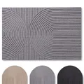 Blumtal Fußmatte 90x150 cm - rutschfeste Schmutzfangmatte - Fußabtreter mit Muster - Fußmatten Haustür - Türmatte aus Polyester - Fußmatte innen/Schmutzfangmatte außen/Türvorleger Hellgrau