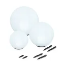 Esotec Gartenleuchtkugel Solarkugeln Basic, multicolor, 3er Set, 20+30+40cm, Farbwechsel, 20+30+40cm, Akku, Solarmodul, Außenbeleuchtung, Gartendeko Wegeleuchte 102614
