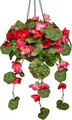 Kunstblumen Morning Glory Hängegeranie 70cm Dekopflanze Grün Rot
