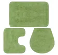 vidaXL Badematte Grün Badematten Set 3-tlg Stoff Grün Badevorleger Badeteppich, Höhe 0 mm, 100% Baumwolle