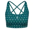 hummel® Damen-Sport-BH - Damen - Gr. XS - dunkelgrün/print