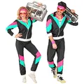 W WIDMANN MILANO Party Fashion - Kostüm Trainingsanzug, Vintage-Style, 80er Jahre Outfit, Jogginganzug für Karneval & Party