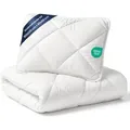 Baby Bettdecke und Kissen Kinderdecke 100x135 cm - Kinderbettdecke Kinder Bettdecken Set und Decke für Kleinkind Babybett Mikrofaser -Zer - Weiß