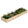 COSTWAY Hochbeet Holz, Gartenbeet mit 2 Pflanzkästen und Trennwänden, Kräuterbeet, Pflanzbeet Blumenbeet Tannenholz 228 x62x25cm Natur