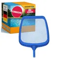 Amapool Basics Poolkescher Ø 28 mm - feinmaschiger Oberflächen- & Bodenkescher mit verstärktem Kunststoffrahmen - für Teleskopstangen - Poolreinigung Zubehör