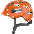 ABUS Kinderhelm Smiley 3.0 - Fahrradhelm mit tiefer Passform, kindergerechten Designs & Platz für einen Zopf - für Mädchen und Jungs - Orange mi... - Orange