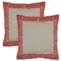 2er Set Kissenbezug Handgefertigt Frisia Rot 40x40cm - Boho Deko