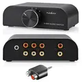 4 Port Cinch Umschalter Verteiler - Audio RCA Chinch Schalter - 4 x IN - 1 x OUT