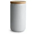 Springlane Vorratsdose SPRINGLANE Keramik Vorratsdosen mit Holzdeckel Stripes, 10,1 x 18,3 cm, Keramik, Holz, Silikon 1 ml | Ø 10 cm x 18 cm