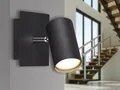 Dimmbarer Wandstrahler für Innen mit schwenkbarem LED Spot, Metall schwarz matt