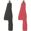 Testboy Krokoklemmensatz, Werkzeug (lösbare und praktische Krokoklemme, Werkstattzubehör zur Verbindungsherstellung, robustes Krokodilklemmen Set), schwarz/rot