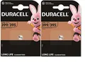 Batterie Duracell, Uhrenbatterie, Silver Oxide, Knopfzelle, 395/399, SR57, 1.5V, 2 Stück