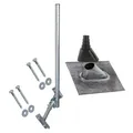 PremiumX Set 120cm SAT Mast Dachsparrenhalter Sparrenhalter Bleiziegel Mastkappe