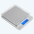 mafiti Digitale Küchenwaage 3kg 0.1g LCD Anzeige Tara Funktion Messfläche Silber