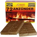 Favorit Anzünder für Grill, Kamin, Ofen, aus Echtholz, Wachs; 72 Stück, 1828