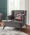Home affaire Loveseat Baggio Mega Sessel für Komfort und Entspannung, zeitlos und modern, Zierkissen inklusive, schwarze Metallfüße