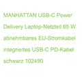 MANHATTAN USB-C Power Delivery Laptop-Netzteil 65 W abnehmbares EU-Stromkabel in