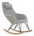 SalesFever Schaukelstuhl mit Nackenkissen - Texturstoff Grau - 395608