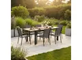 Gardenson Gartentisch Tilos, Schwarz, Akazie, Holz, Metall, Akazie, Hartholz, rechteckig, 90 90x75x150-200 cm, Fsc, ausziehbar, Gartenmöbel, Gartentische, Gartentische ausziehbar