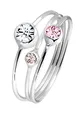 Elli Ring Damen Stapelring Set Modern mit Kristalle aus 925 Sterling Silber
