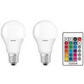 2er Pack Farbwechsel OSRAM LED E27 Leuchtmittel mit Fernbedienung & dimmbar wie 60 Watt RGBW Farbwechsel