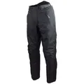 Schwarze Motorradhose mit herausnehmbarem Thermofutter, Protektoren und Weitenverstellung, für Sommer und Winter, Größe S