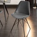 riess-ambiente Design Stuhl SCANDINAVIA MEISTERSTÜCK grau Samt schwarze Metallbeine Esszimmerstuhl Essstuhl