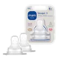 MAM Sauger Größe 3 im Doppelpack, Flaschensauger (Durchflussrate schnell), weicher Trinksauger passend für Flaschen/Trainer, ab 6+ Monate
