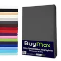 Buymax Wasserbett Spannbettlaken Stretch 140x200-160x220 cm für Wasserbetten und Boxspringbetten Bettbezug für Matratzen bis 35 cm Matratzenhöhe, Anthrazit