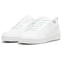 PUMA REBOUND V6 LOW Sneaker niedrig geschnitten, mit Schnürverschluss, aus getrommeltem Leder weiß 42 EU