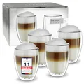 Creano doppelwandige Gläser 250ml - Glas Becher doppelwandig - Thermoglas - Cappuccinotassen - Doppelwandgläser im 4er Set