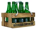 Kistenkolli Altes Land Bierträger mit Griffbändern Männerhandtasche in geflammt mit Platz für bis zu 6 Getränke Bierkiste Holzkiste kleine Tragetasche