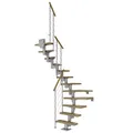 DOLLE Mittelholmtreppe "Dublin", eichenholz, 12 Stufen, bis 292cm Raumhöhe - grau