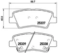 2x BREMBO Bremsbelagsatz, Scheibenbremse P 30 067 für HYUNDAI KIA SSANGYONG