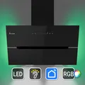 Dunstabzugshaube 80cm Umluft Abluft Kopffrei Wandhaube Schräghaube schwarz WLAN