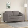 vidaXL 2-Sitzer-Sofa mit Kissen, Taupe, 120 cm, Stoff