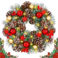 Weihnachtskranz LED 30cm  Türkranz für Haustür, Kamin und Außen  Christmas Wr...