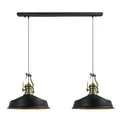 bamyum Neo-Asletl Pendelleuchte Esstisch Schwarz 2 Flammig Metall 40cm, Hängelampe Wohnzimmer, Hängelampe Industrial Vintage, Küchenlampe Vintage Schwarz, Esstischlampe