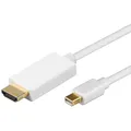 Goobay 1m Mini-DisplayPort/HDMITM-Adapterkabel [MAC oder PC, audiofähig, vergoldete Kontakte, mit Verriegelung]