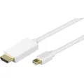 Goobay Mini-DisplayPort / HDMI Anschlusskabel 1.00 m Weiß 52860 vergoldete Steckkontakte DisplayPort-Kabel