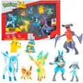 Pokemon Figuren Set 8 Pack – 5-11 cm Figur – Garchomp, Pikachu, Eevee, Lucario, Riolu, Munchlax, Glaceon & Leafeon - Neue 2023 - Offiziell Spielzeug