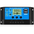 30A Solar Laderegler 12V-24V Intelligente PWM Solarregler mit LCD Anzeige