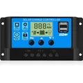 Solar Laderegler 30A PWM LCD USB 12V 24V Batteriesteuerung Solarregler