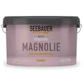 SEEBAUER diy Trendfarbe Rosa 2,5L (No. T06 Magnolie) für den Innenbereich - Edelmatte Wandfarbe Rosa - Hochdeckende Innenfarbe in Profi-Qualität