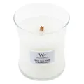 Kerze ovale Vase WoodWick, Weißer Tee und Jasmin, 85 g
