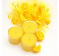Candelo Teelicht Duft Kerzen - Duftteelichter Citronella - in Kunststoff Hülle (24er Set, 24-tlg), Zitronenduft - 4 Std Brenndauer – Teelichter Zitronella